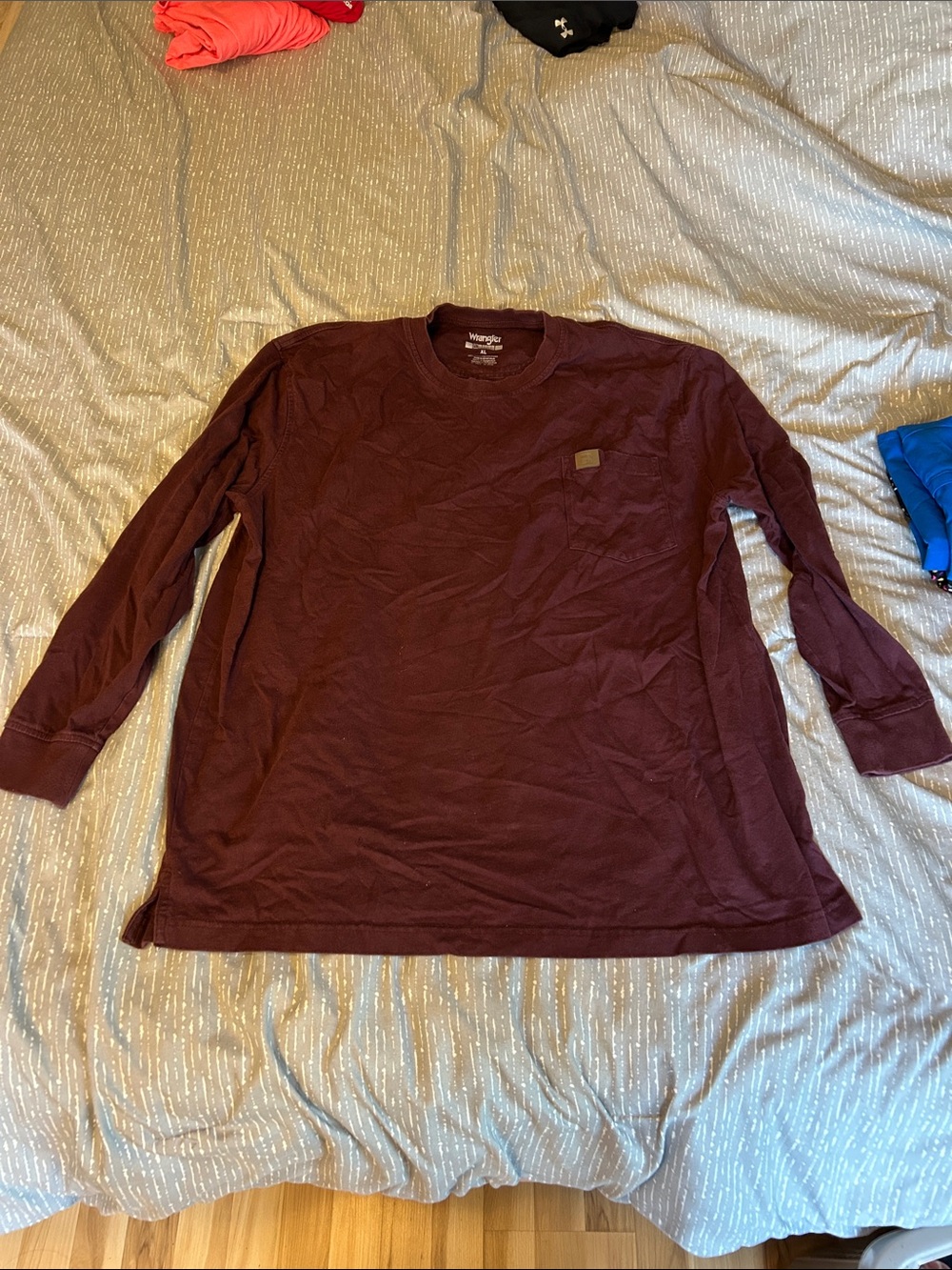 Wrangler Long Sleeve Crewneck Shirt - Maroon